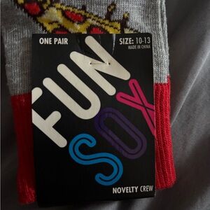 Red and Gray Pizza Crew Socks